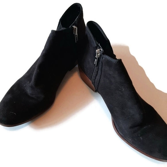 Sam Edelman Black suede heeled booties.  Western style Black suede booties. Sz 8 - Picture 2 of 9